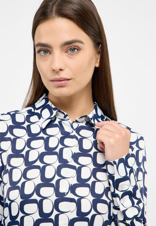 ETERNA REGULAR FIT Bluse - White Navy Pixel - 7022-19-D351