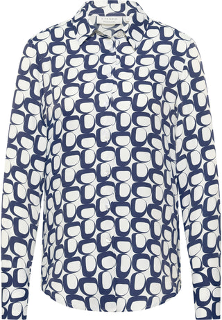 ETERNA REGULAR FIT Bluse - White Navy Pixel - 7022-19-D351