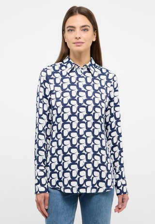 ETERNA REGULAR FIT Bluse - White Navy Pixel - 7022-19-D351