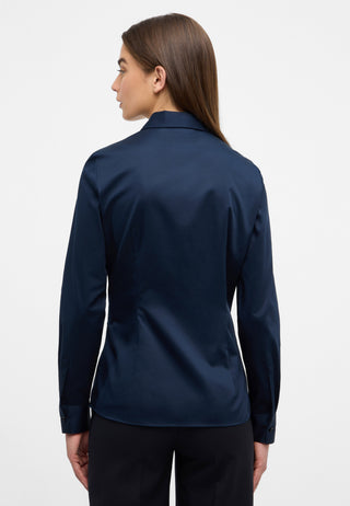 ETERNA FITTED Langarm Bluse - Twilight Harbor Blue - 5585-19-DF48