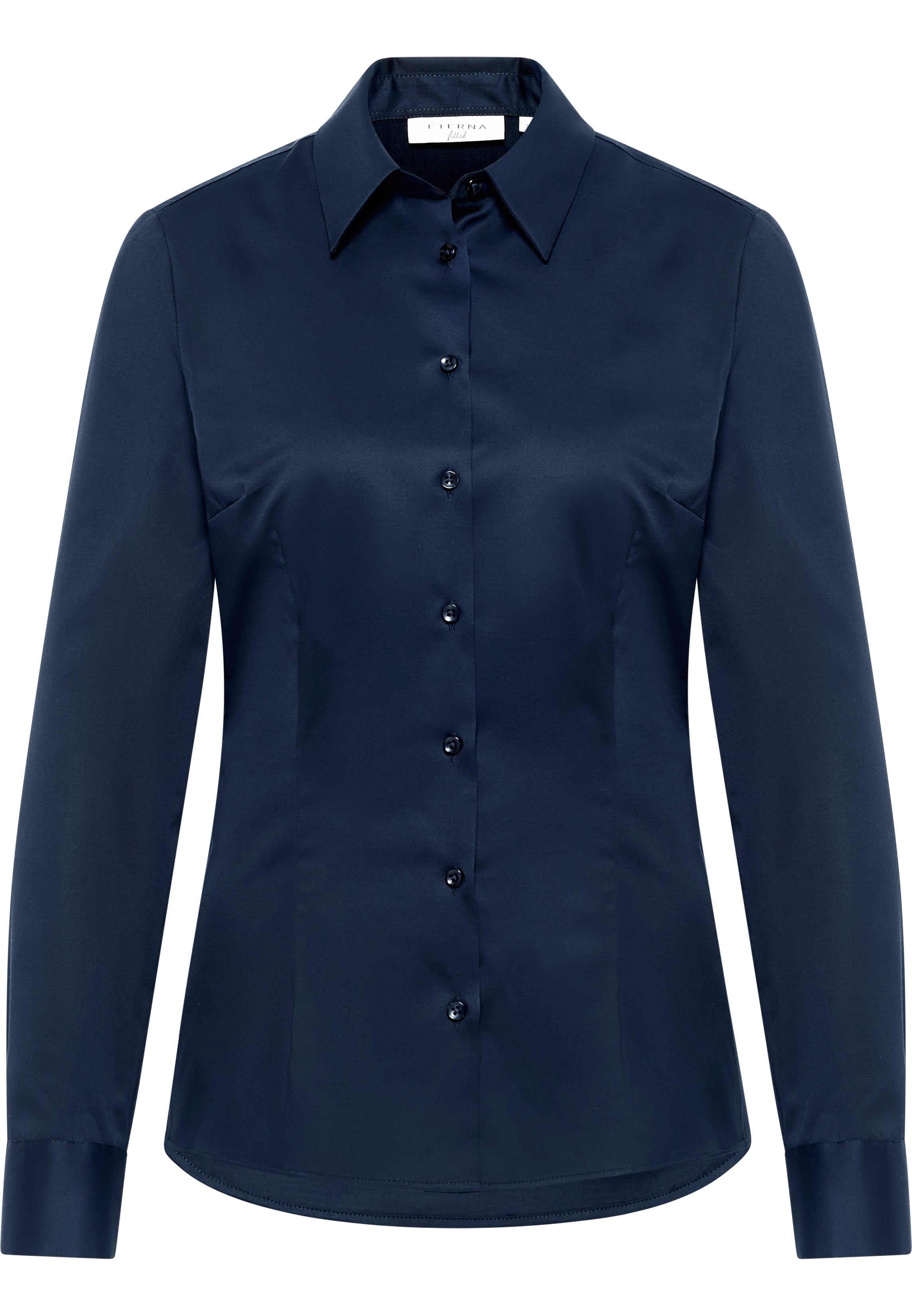 ETERNA FITTED Langarm Bluse - Twilight Harbor Blue - 5585-19-DF48
