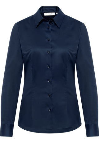 ETERNA FITTED Langarm Bluse - Twilight Harbor Blue - 5585-19-DF48