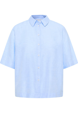 ETERNA LOOSE FIT Kurzarm Bluse - Sky Drift Blue - 5155-13-H366