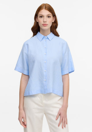 ETERNA LOOSE FIT Kurzarm Bluse - Sky Drift Blue - 5155-13-H366