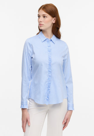 ETERNA FITTED Langarm Bluse - Dawn Stripe Blue - 6281-12-DF52