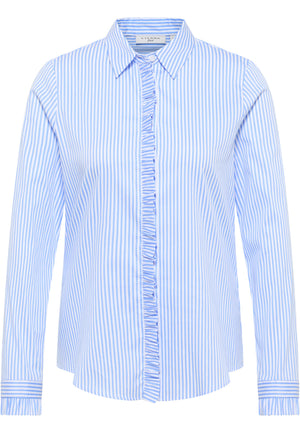 ETERNA FITTED Langarm Bluse - Dawn Stripe Blue - 6281-12-DF52