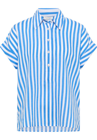 ETERNA LOOSE FIT Kurzarm Bluse - Azure Seabreeze Stripe - 6272-14-H311