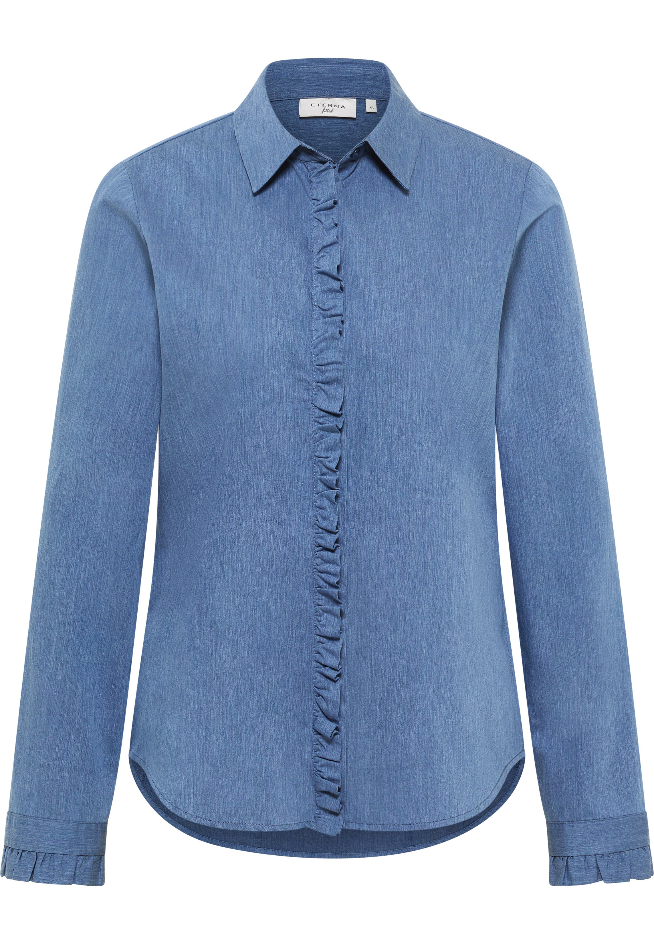 ETERNA FITTED Langarm Bluse - Blue Denim Dusk - 5515-18-DF53