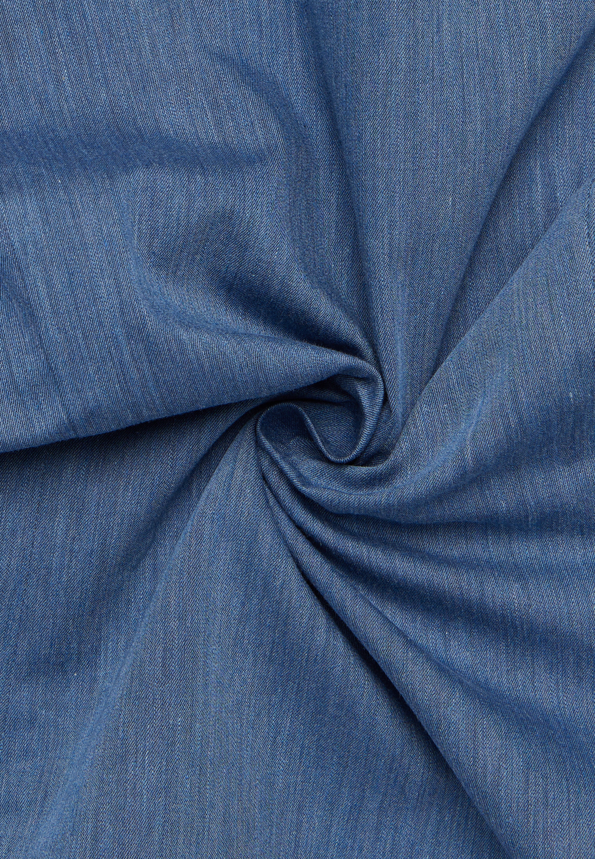 ETERNA FITTED Langarm Bluse - Blue Denim Dusk - 5515-18-DF53 von Eterna
