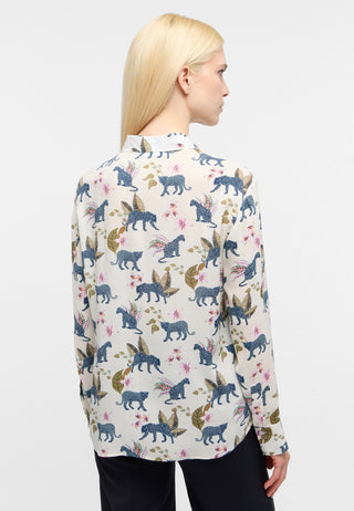 ETERNA REGULAR FIT Langarm Bluse - Garden Animal Ivory - 7684-19-D352