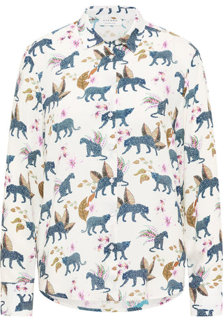 ETERNA REGULAR FIT Langarm Bluse - Garden Animal Ivory - 7684-19-D352