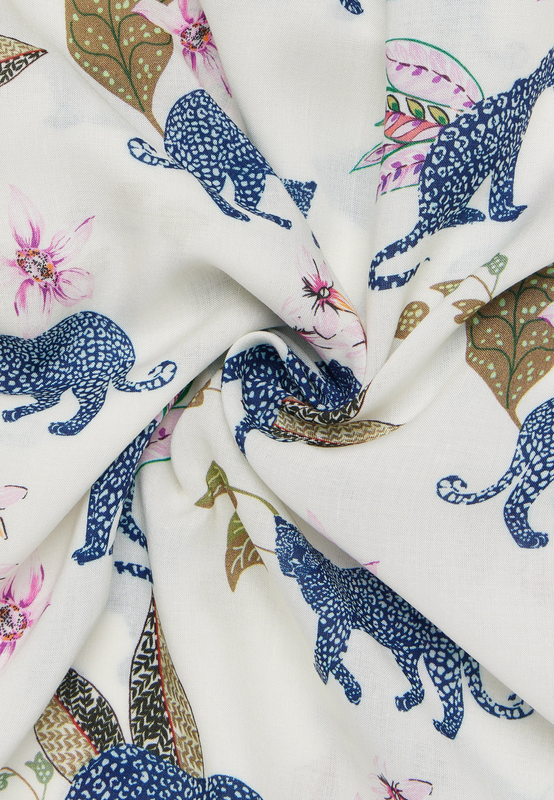 ETERNA REGULAR FIT Langarm Bluse - Garden Animal Ivory - 7684-19-D352 von Eterna