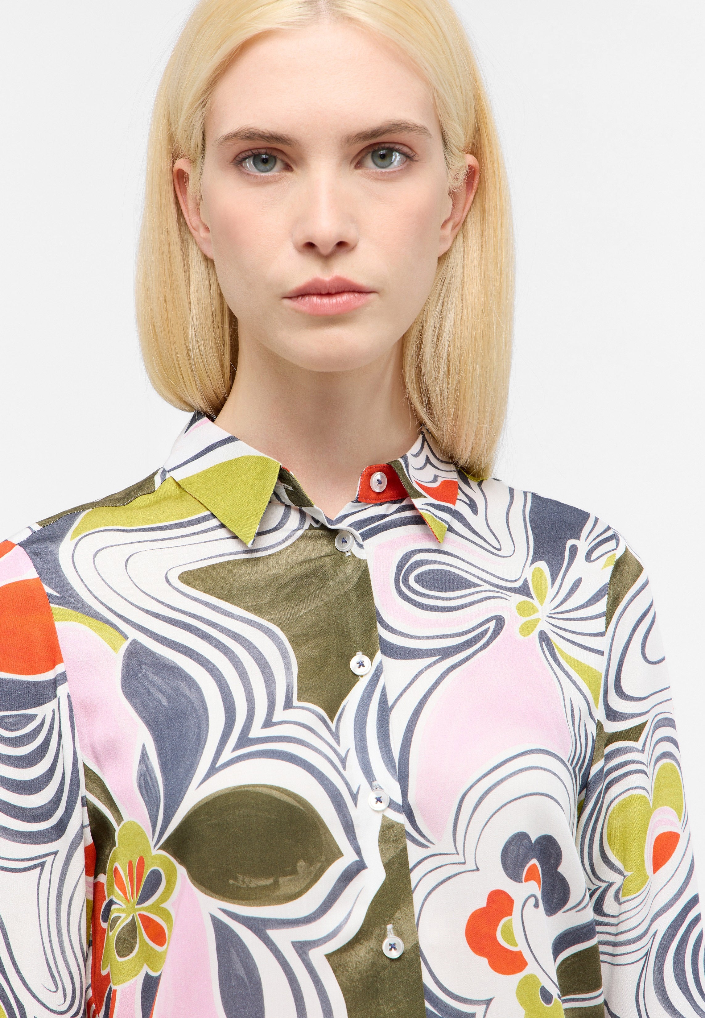 ETERNA REGULAR FIT Langarm Bluse - Sunlit Meadow Print - 7686-19-D351 von Eterna