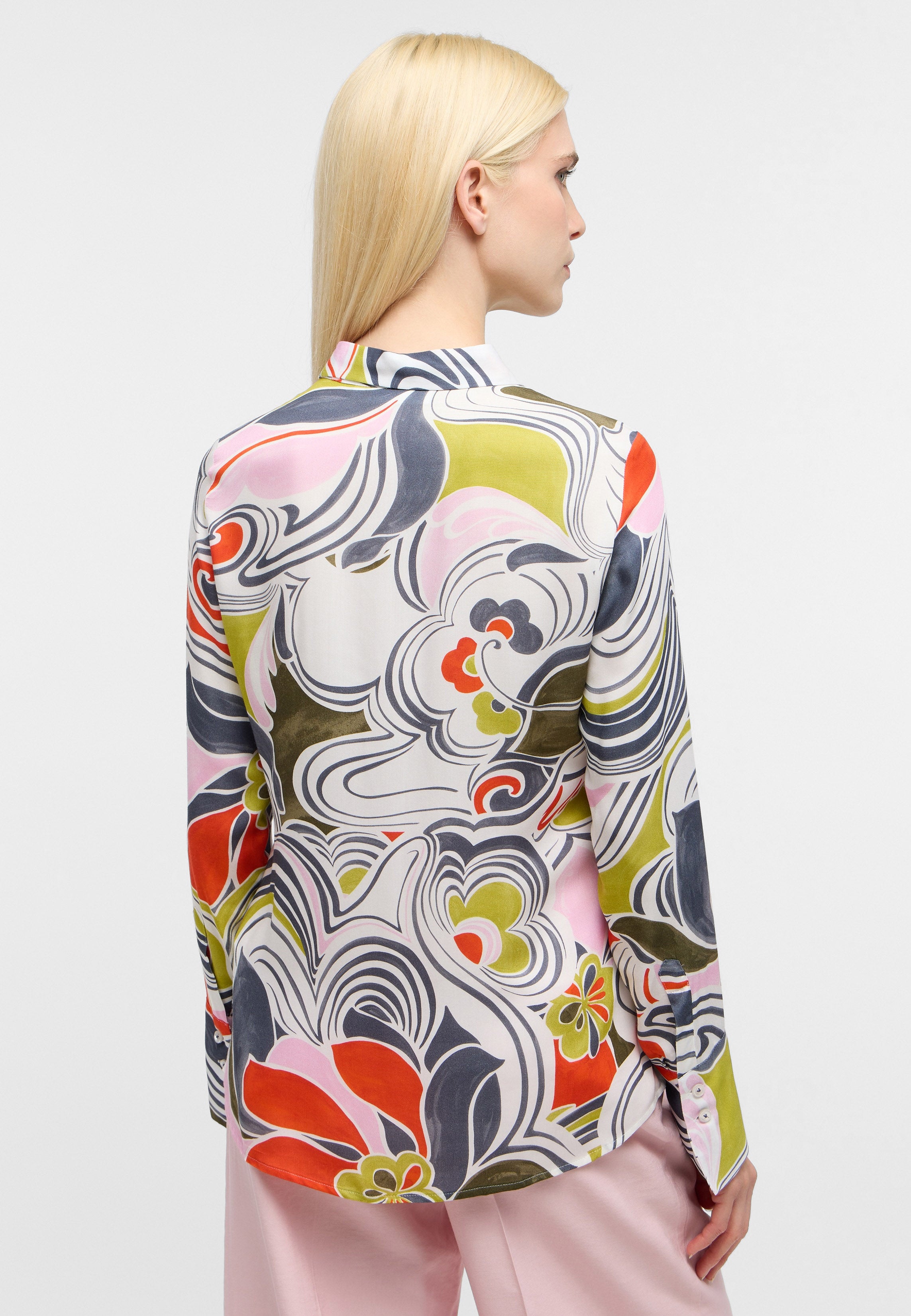 ETERNA REGULAR FIT Langarm Bluse - Sunlit Meadow Print - 7686-19-D351 von Eterna