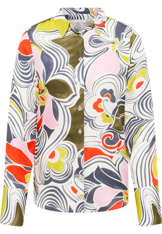 ETERNA REGULAR FIT Langarm Bluse - Sunlit Meadow Print - 7686-19-D351