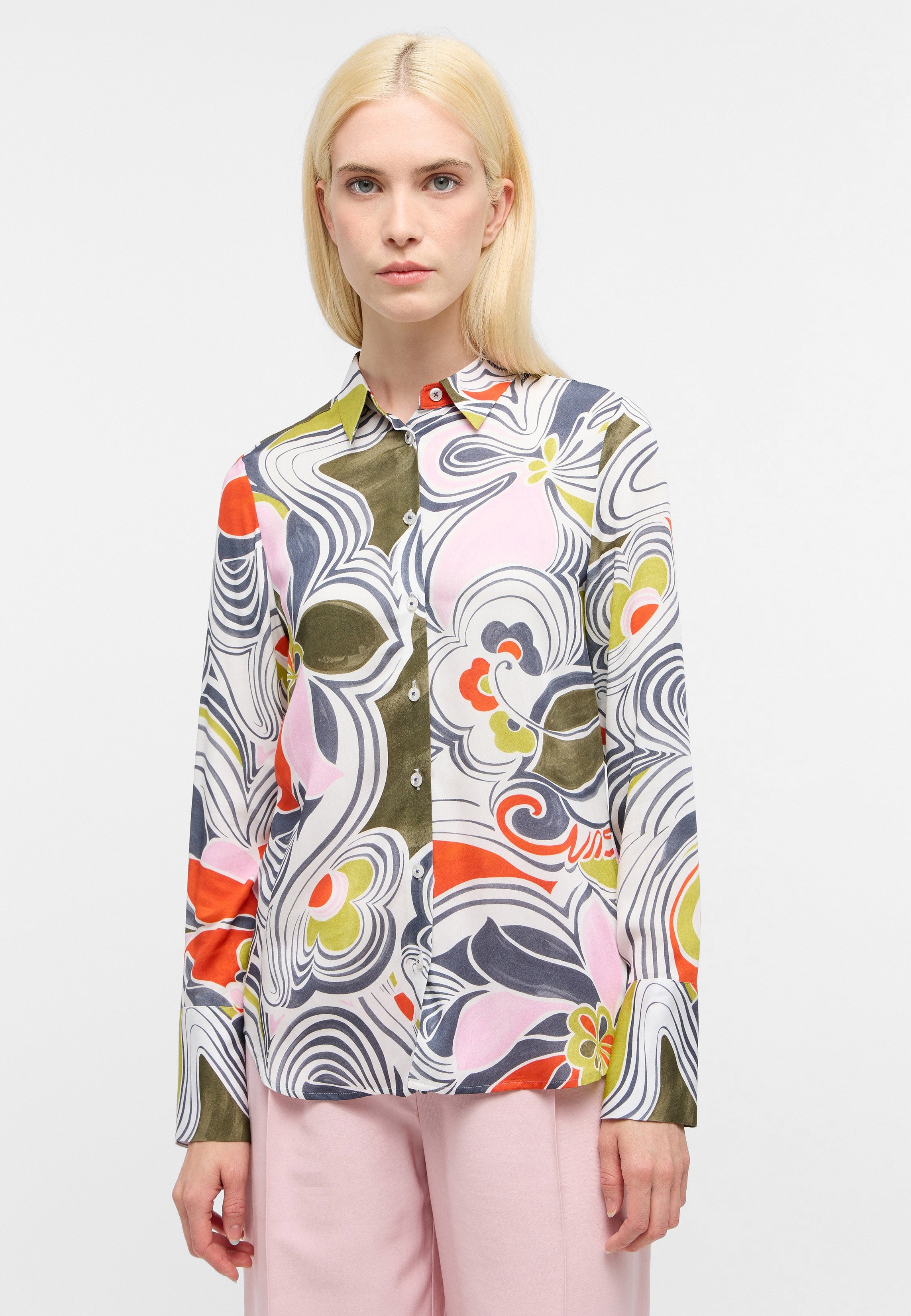 ETERNA REGULAR FIT Langarm Bluse - Sunlit Meadow Print - 7686-19-D351