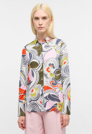ETERNA REGULAR FIT Langarm Bluse - Sunlit Meadow Print - 7686-19-D351