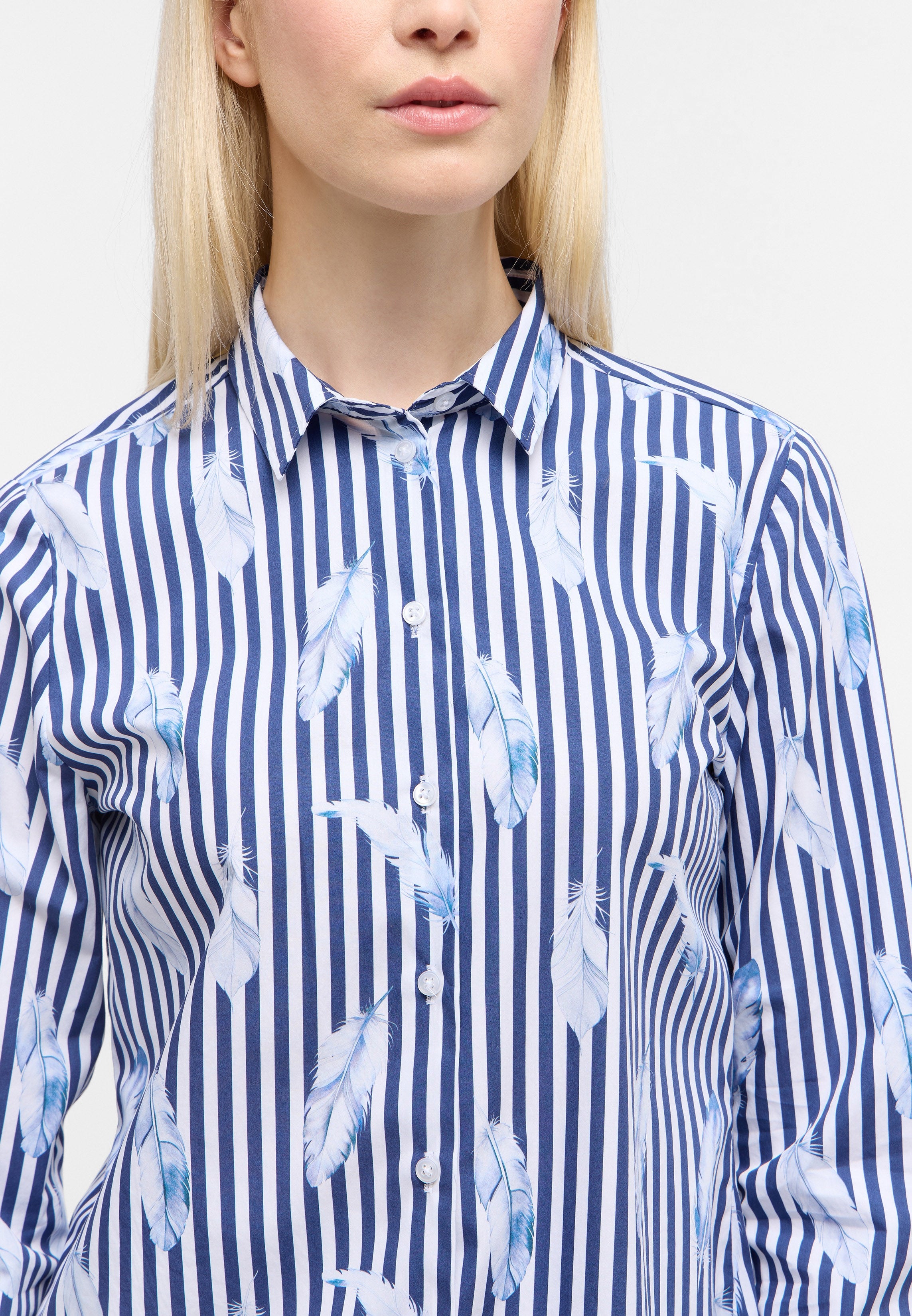 ETERNA REGULAR FIT Bluse - Coastal Stripe Palms - 7770-14-D935 von Eterna
