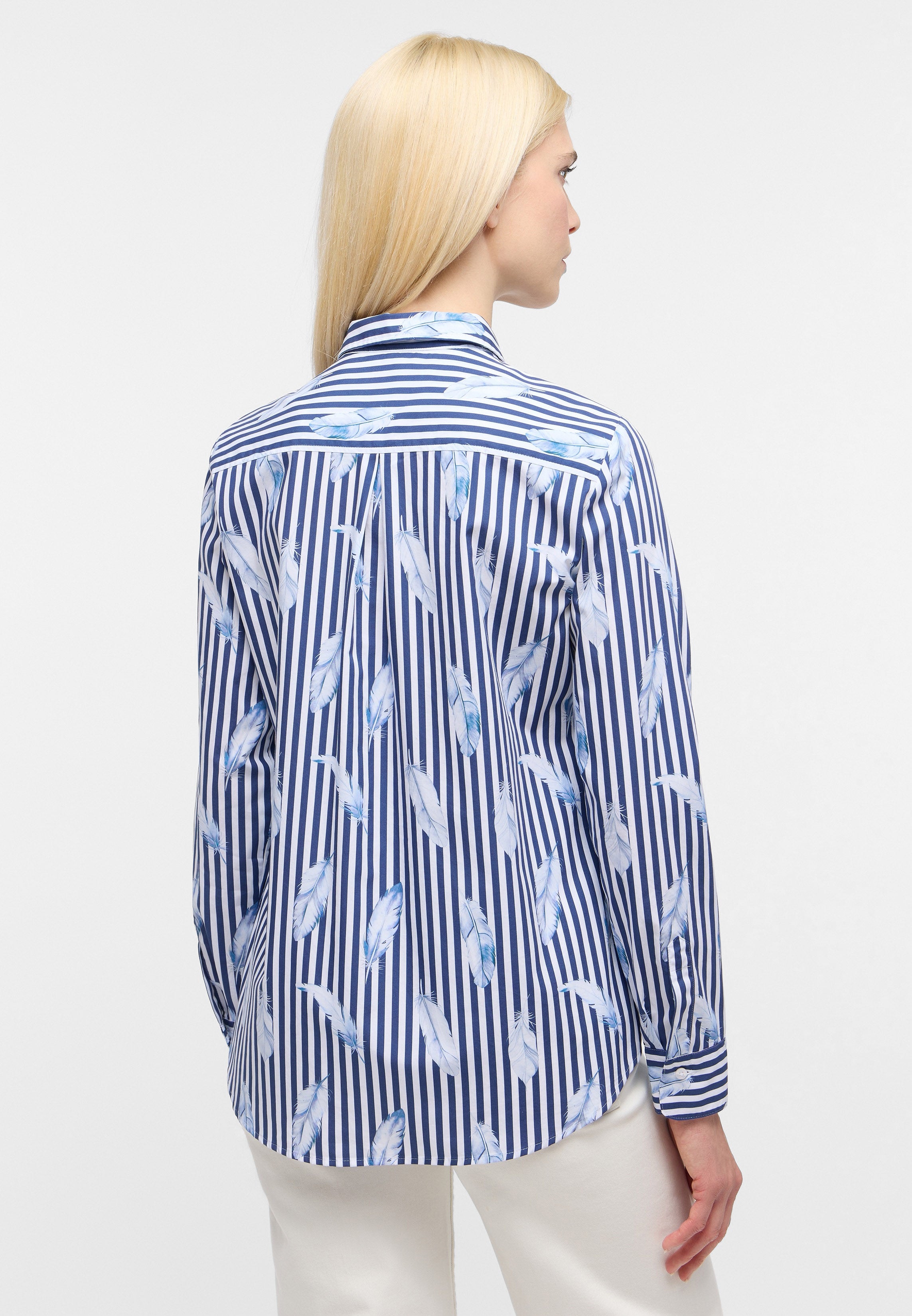 ETERNA REGULAR FIT Bluse - Coastal Stripe Palms - 7770-14-D935 von Eterna