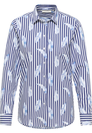 ETERNA REGULAR FIT Bluse - Coastal Stripe Palms - 7770-14-D935