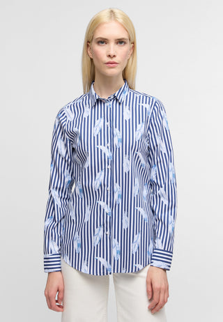ETERNA REGULAR FIT Bluse - Coastal Stripe Palms - 7770-14-D935