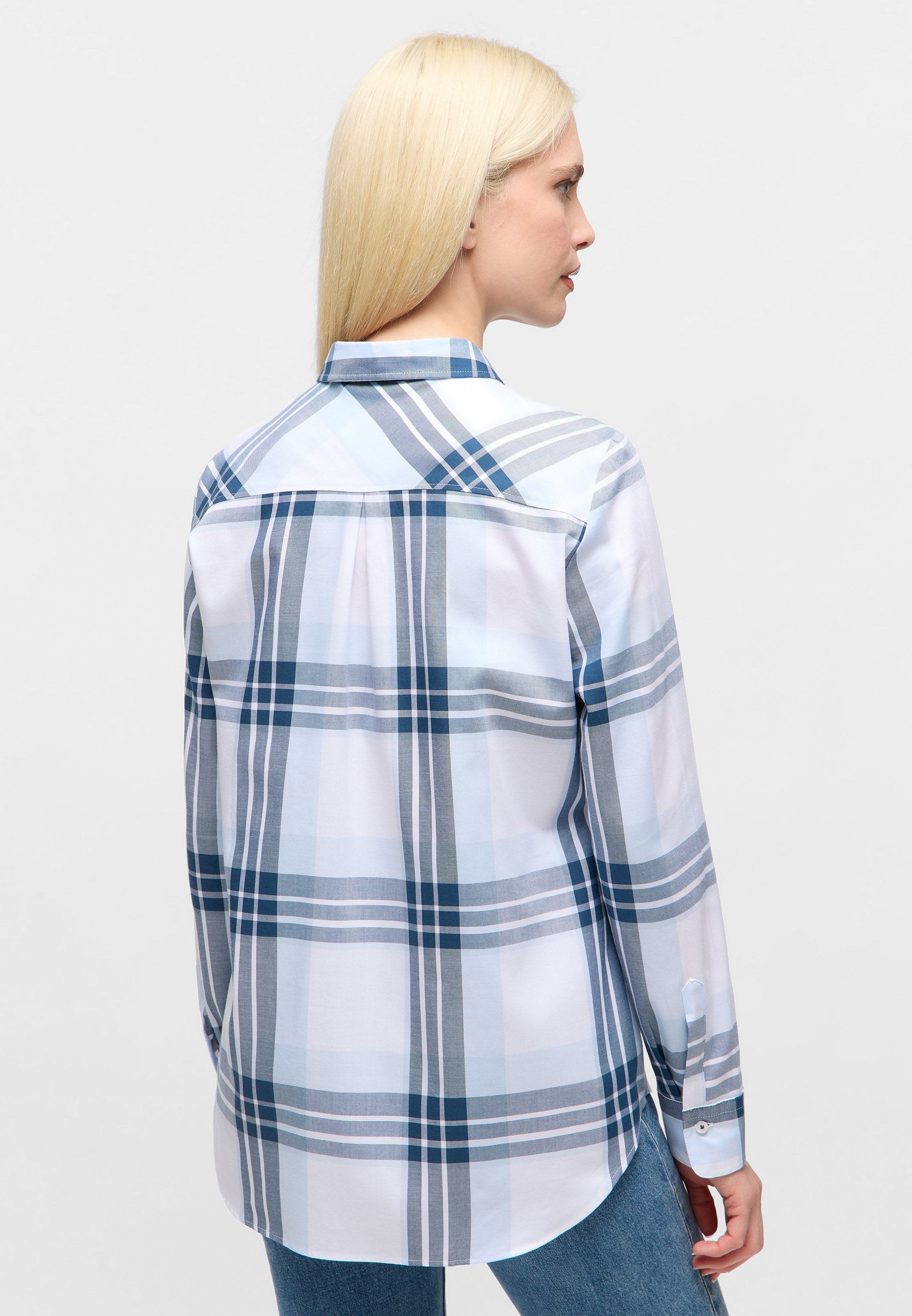 ETERNA REGULAR FIT Langarm Bluse - Harbor Mist Blue - 6126-11-D935 von Eterna