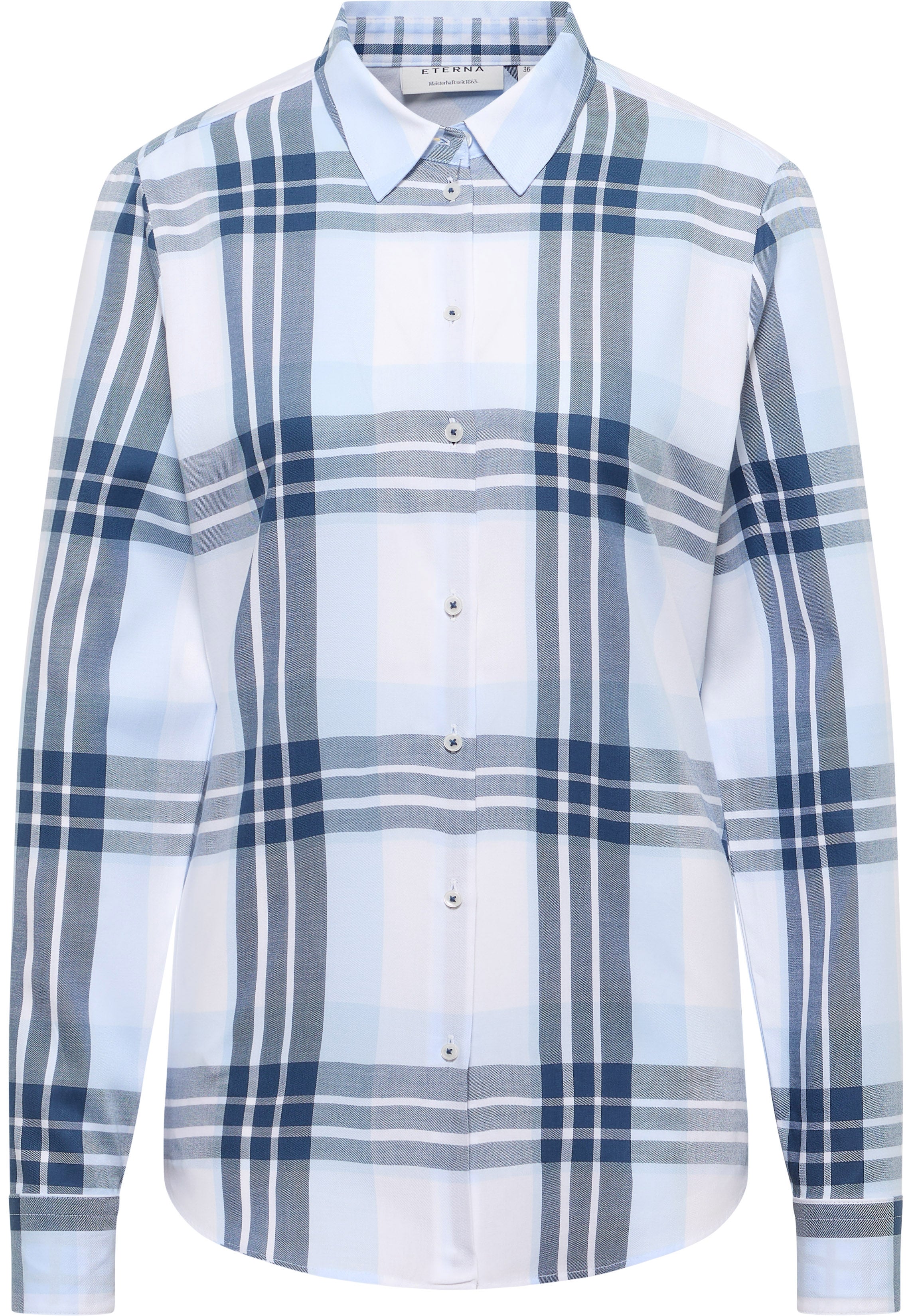 ETERNA REGULAR FIT Langarm Bluse - Harbor Mist Blue - 6126-11-D935
