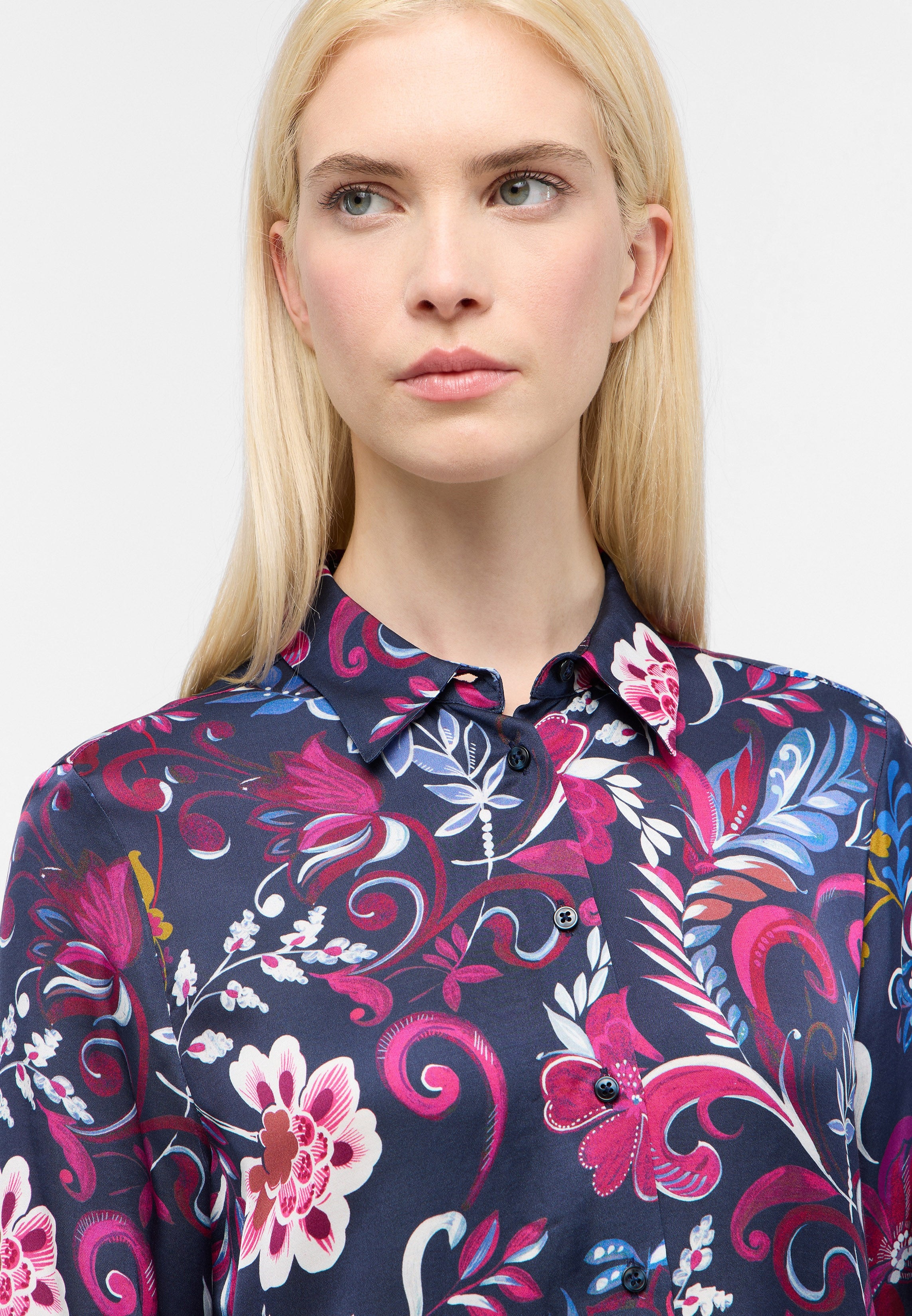 ETERNA REGULAR FIT Langarm Bluse bunt flower - Midnight Floral Melody - 7759-19-D351 von Eterna
