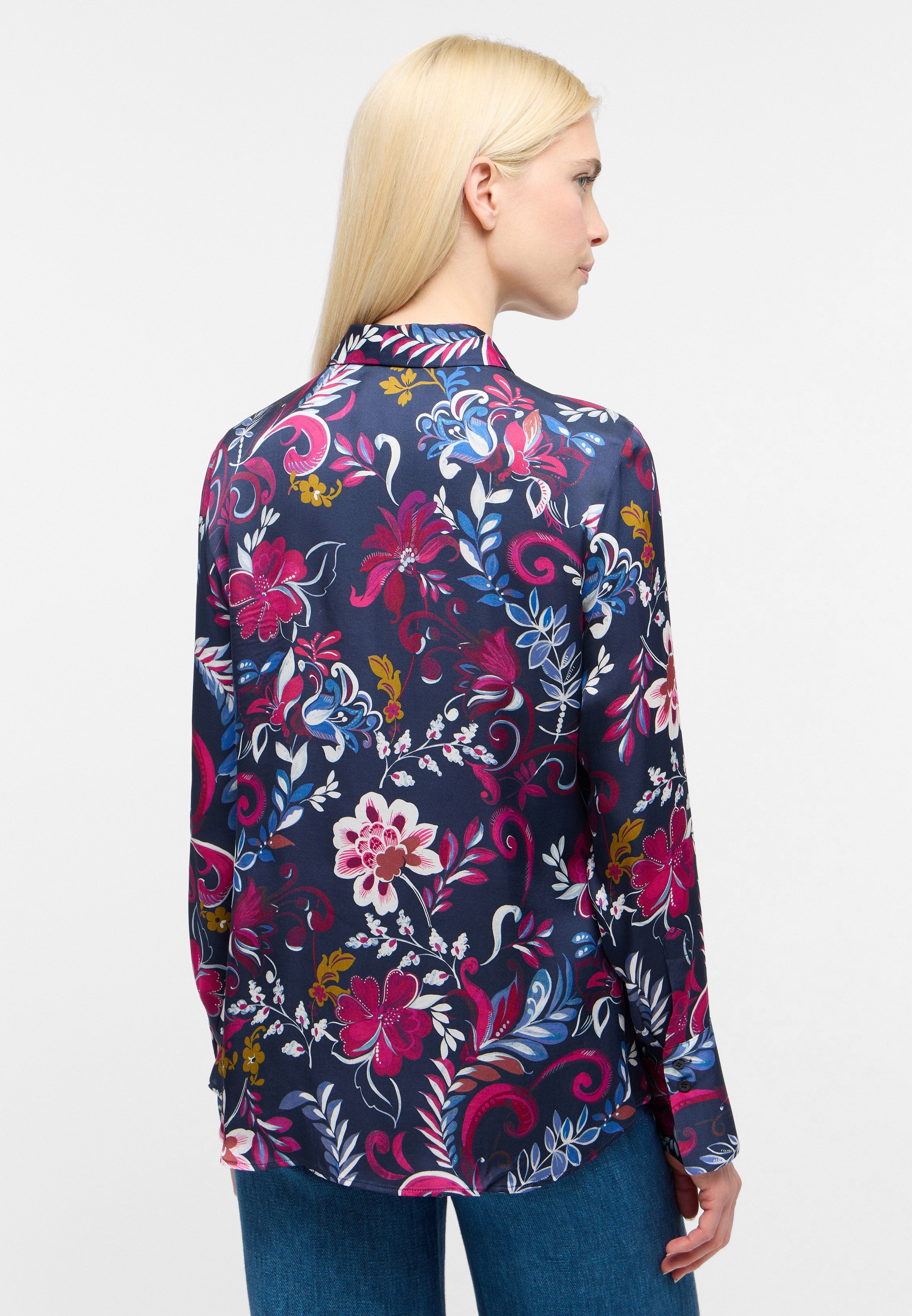 ETERNA REGULAR FIT Langarm Bluse bunt flower - Midnight Floral Melody - 7759-19-D351 von Eterna