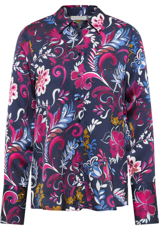 ETERNA REGULAR FIT Langarm Bluse bunt flower - Midnight Floral Melody - 7759-19-D351