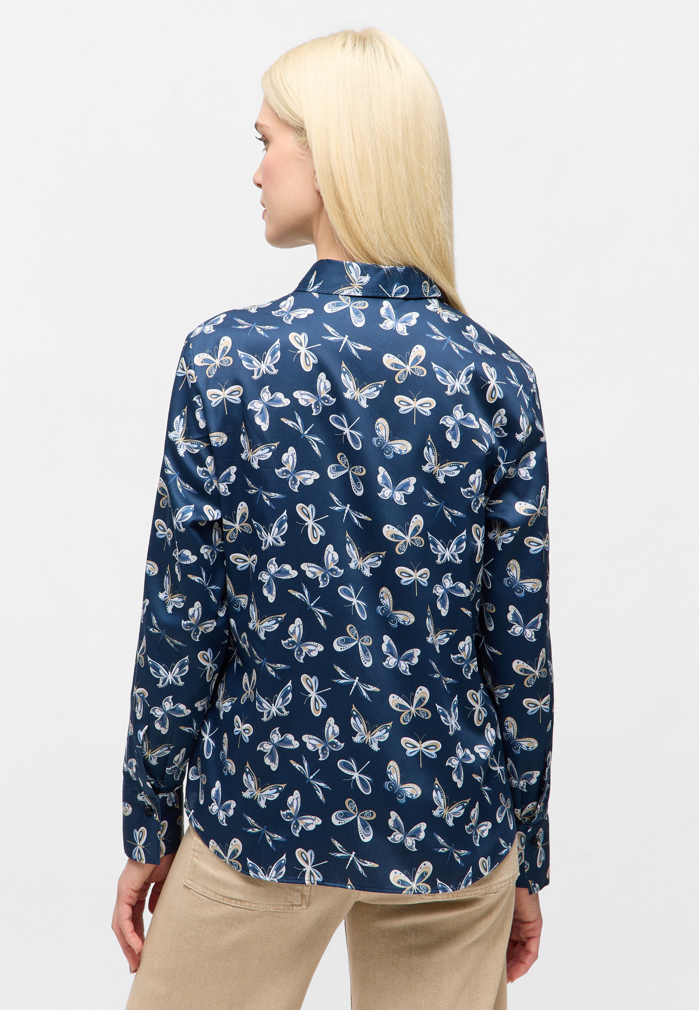 ETERNA Regular Fit Bluse - Delft Butterfly Blue - 7802-19-D780 von Eterna