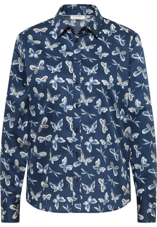 ETERNA Regular Fit Bluse - Delft Butterfly Blue - 7802-19-D780