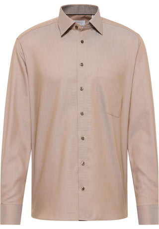 ETERNA COMFORT FIT Langarm Hemd - Linen Sand Glow - 1007-23-E141