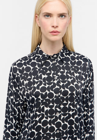 ETERNA Loose Fit Bluse - Cream Noir Dots - 7756-25-D923