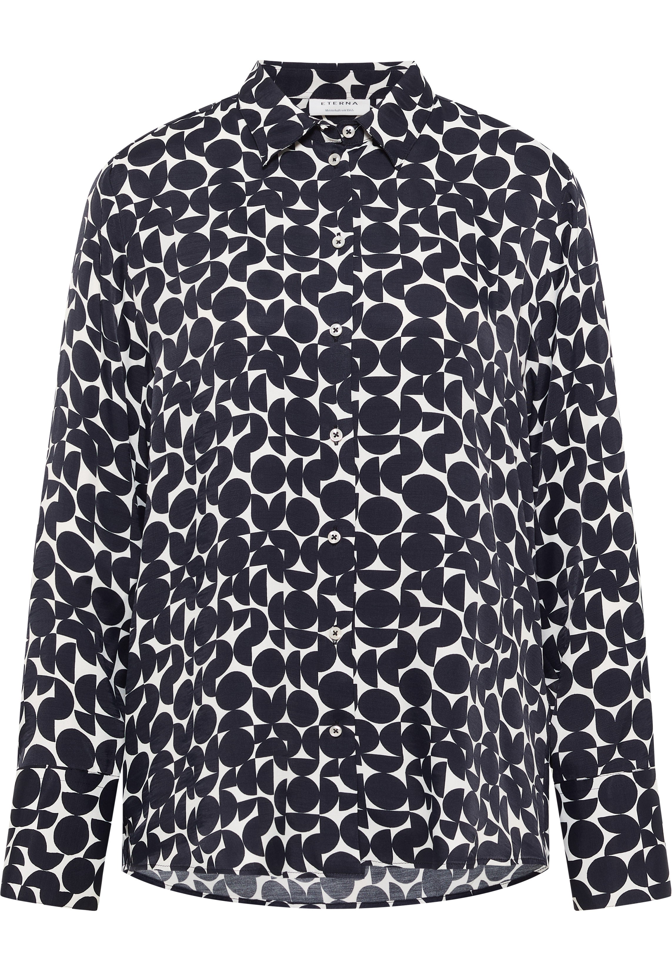 ETERNA Loose Fit Bluse - Cream Noir Dots - 7756-25-D923