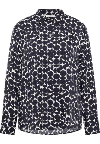 ETERNA Loose Fit Bluse - Cream Noir Dots - 7756-25-D923