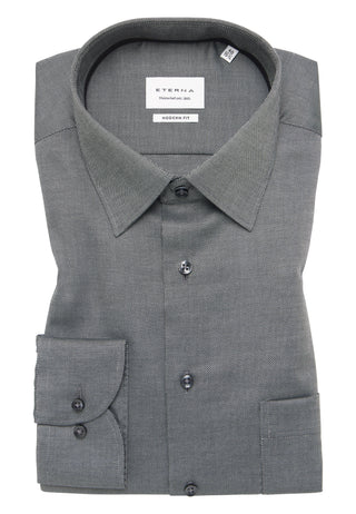 ETERNA MODERN FIT Langarm Hemd - Stone Mist Grey - 8464-39-X181