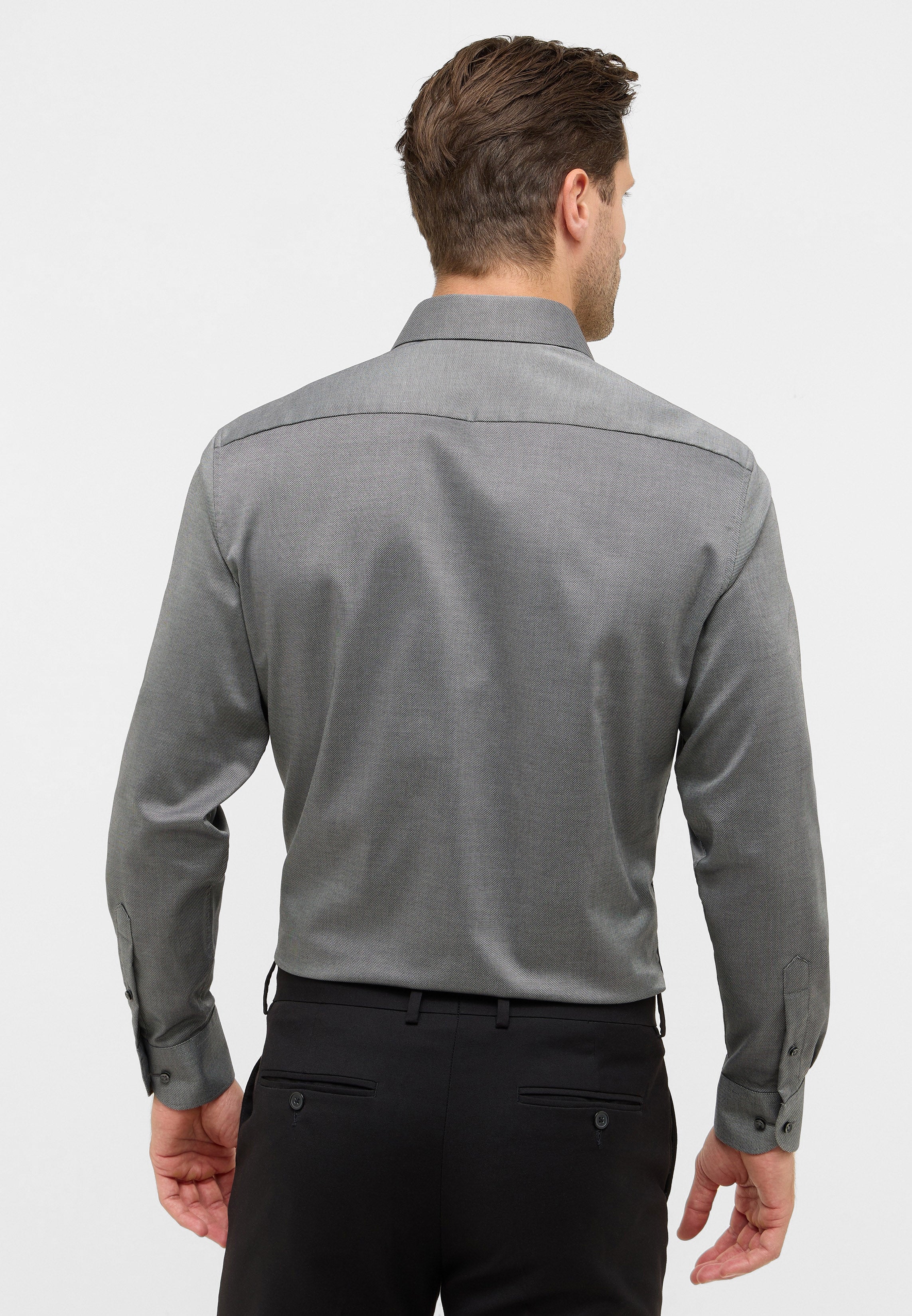 ETERNA MODERN FIT Langarm Hemd - Stone Mist Grey - 8464-39-X181 von Eterna