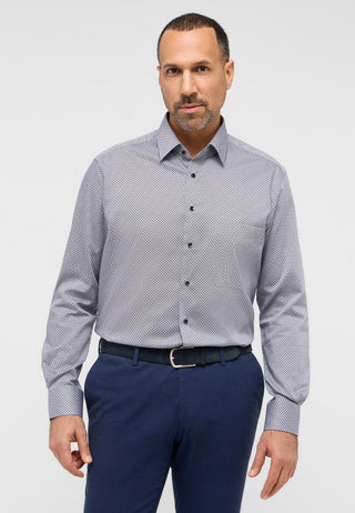 ETERNA COMFORT FIT Langarm Hemd - Pearl Slate Dots - 4220-35-E181