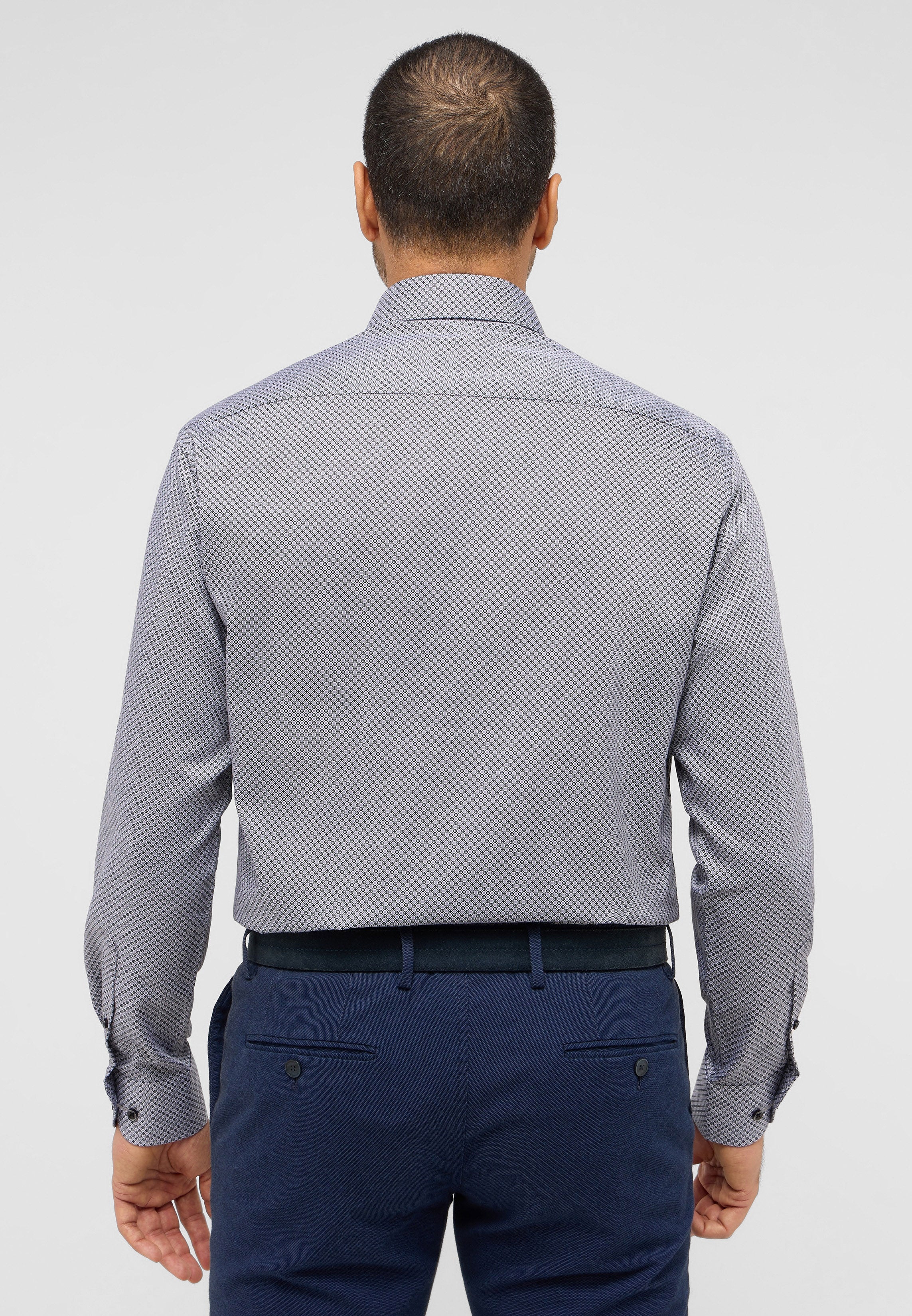 ETERNA COMFORT FIT Langarm Hemd - Pearl Slate Dots - 4220-35-E181 von Eterna