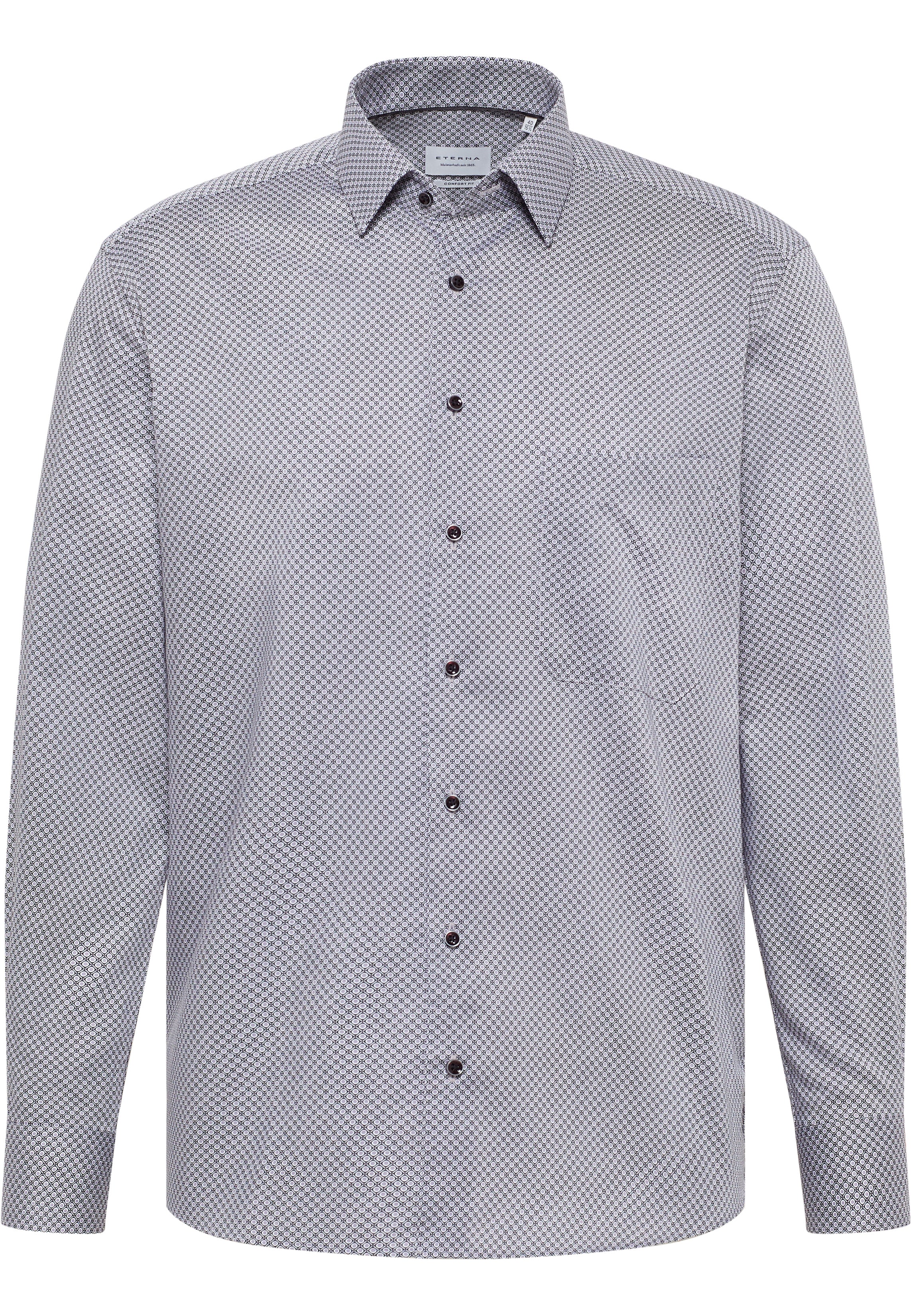 ETERNA COMFORT FIT Langarm Hemd - Pearl Slate Dots - 4220-35-E181