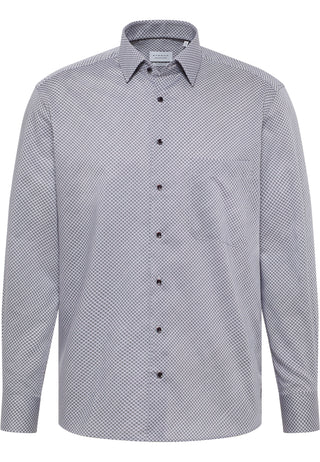 ETERNA COMFORT FIT Langarm Hemd - Pearl Slate Dots - 4220-35-E181