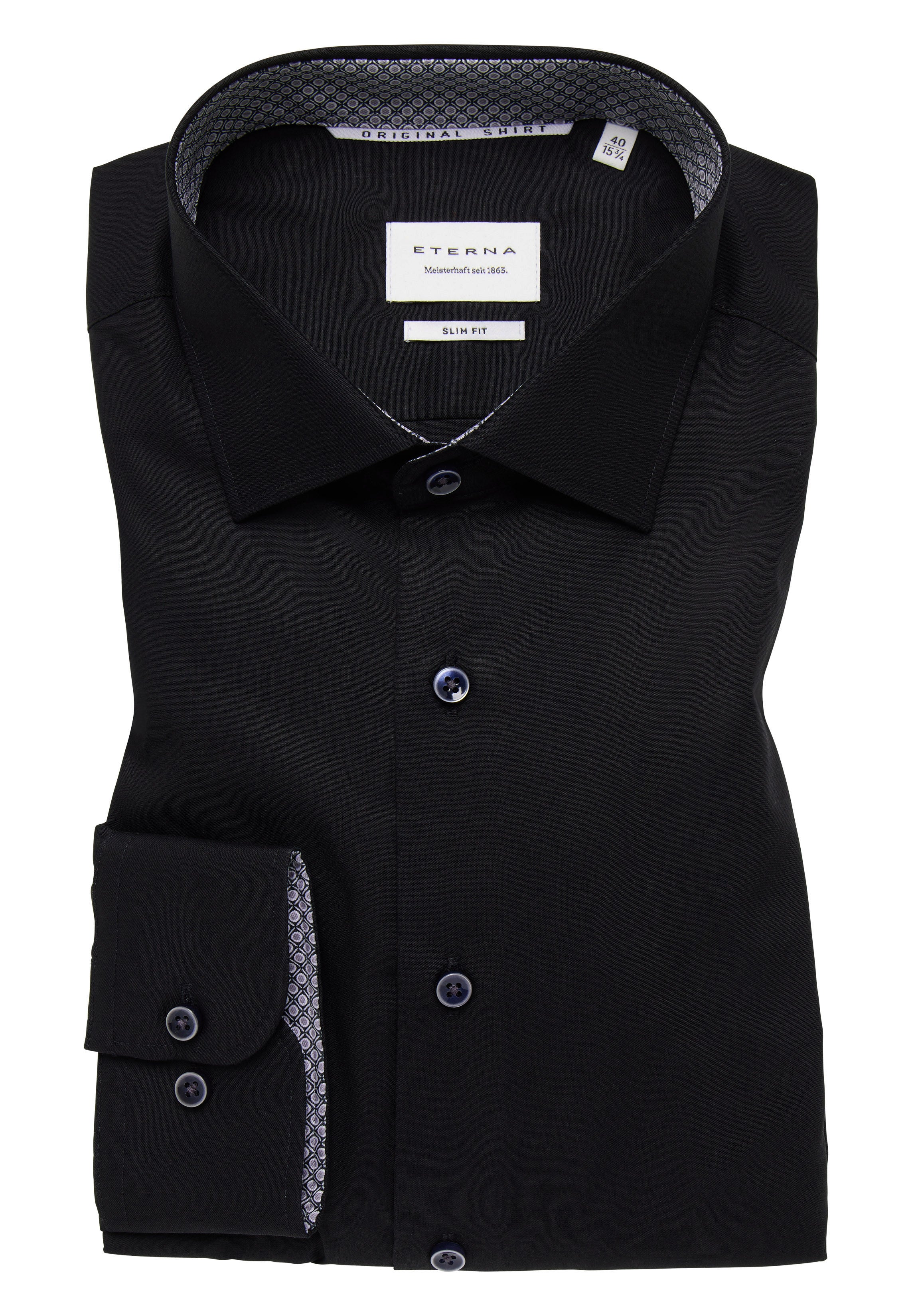 ETERNA SLIM FIT Langarm Hemd - Ink Night Shadow - 1305-39-F140 von Eterna