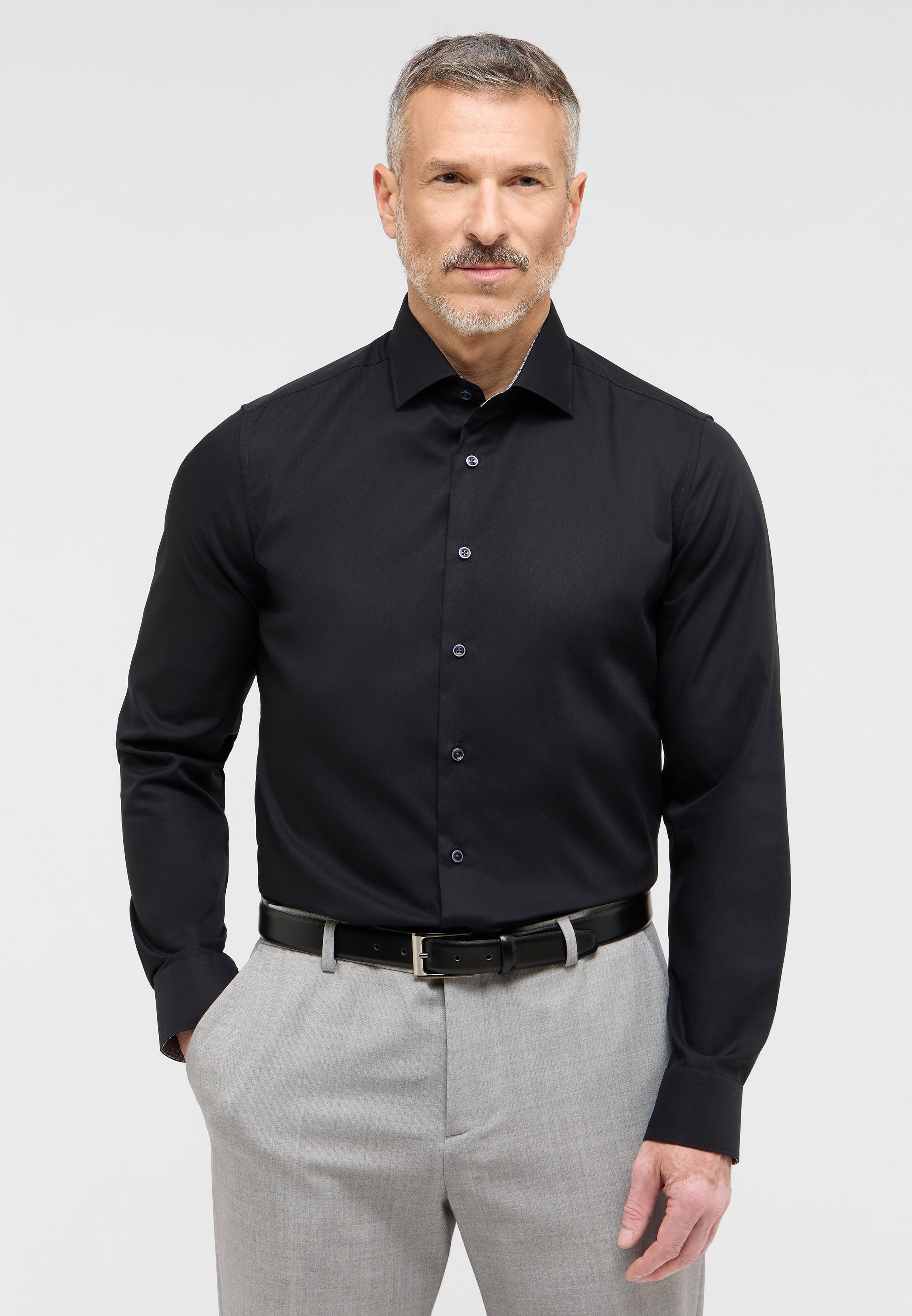 ETERNA SLIM FIT Langarm Hemd - Ink Night Shadow - 1305-39-F140 von Eterna