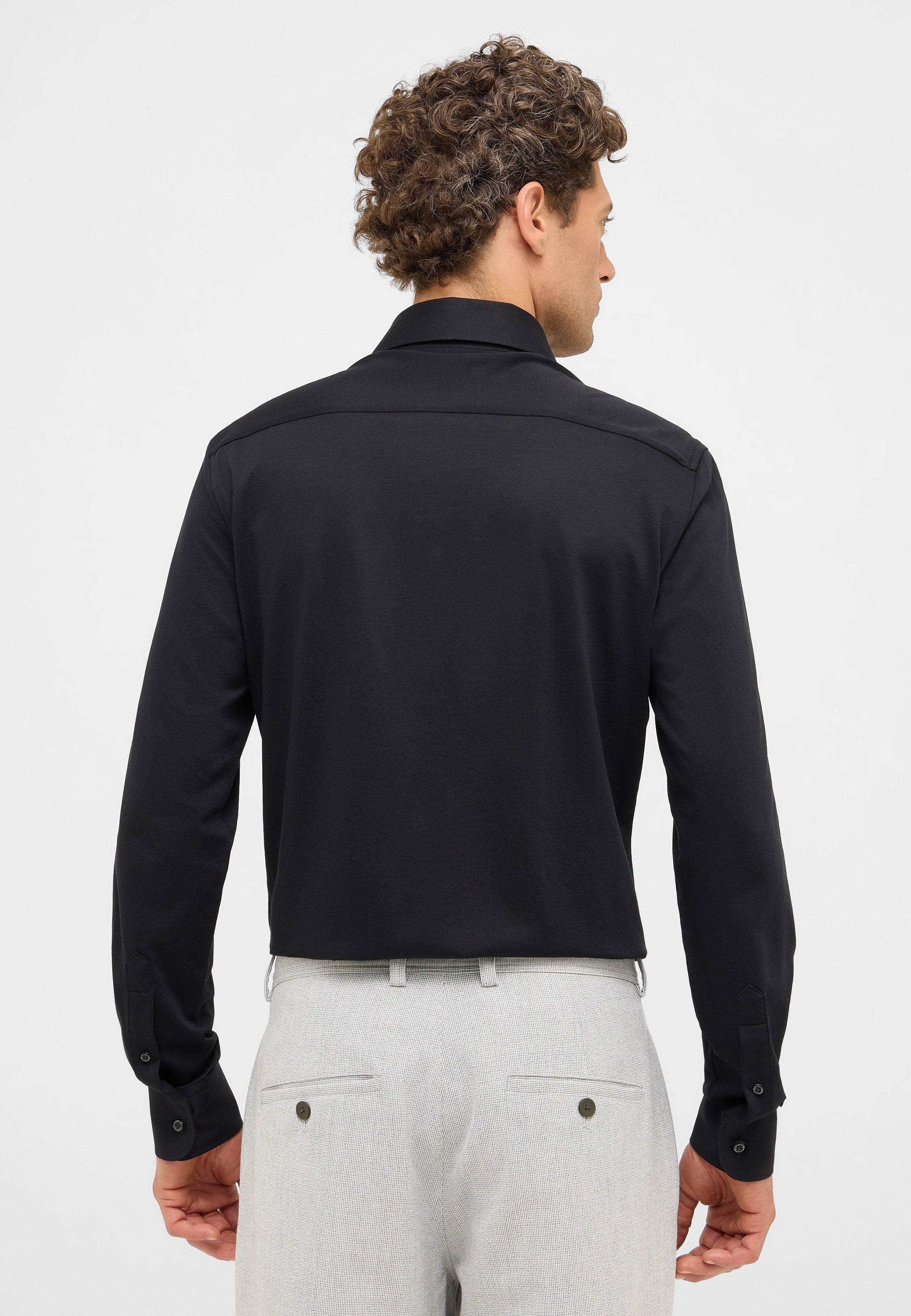 ETERNA 1863 Slim Fit Langarm Hemd - Midnight Jet Black - 2269-39-YSV1 von Eterna