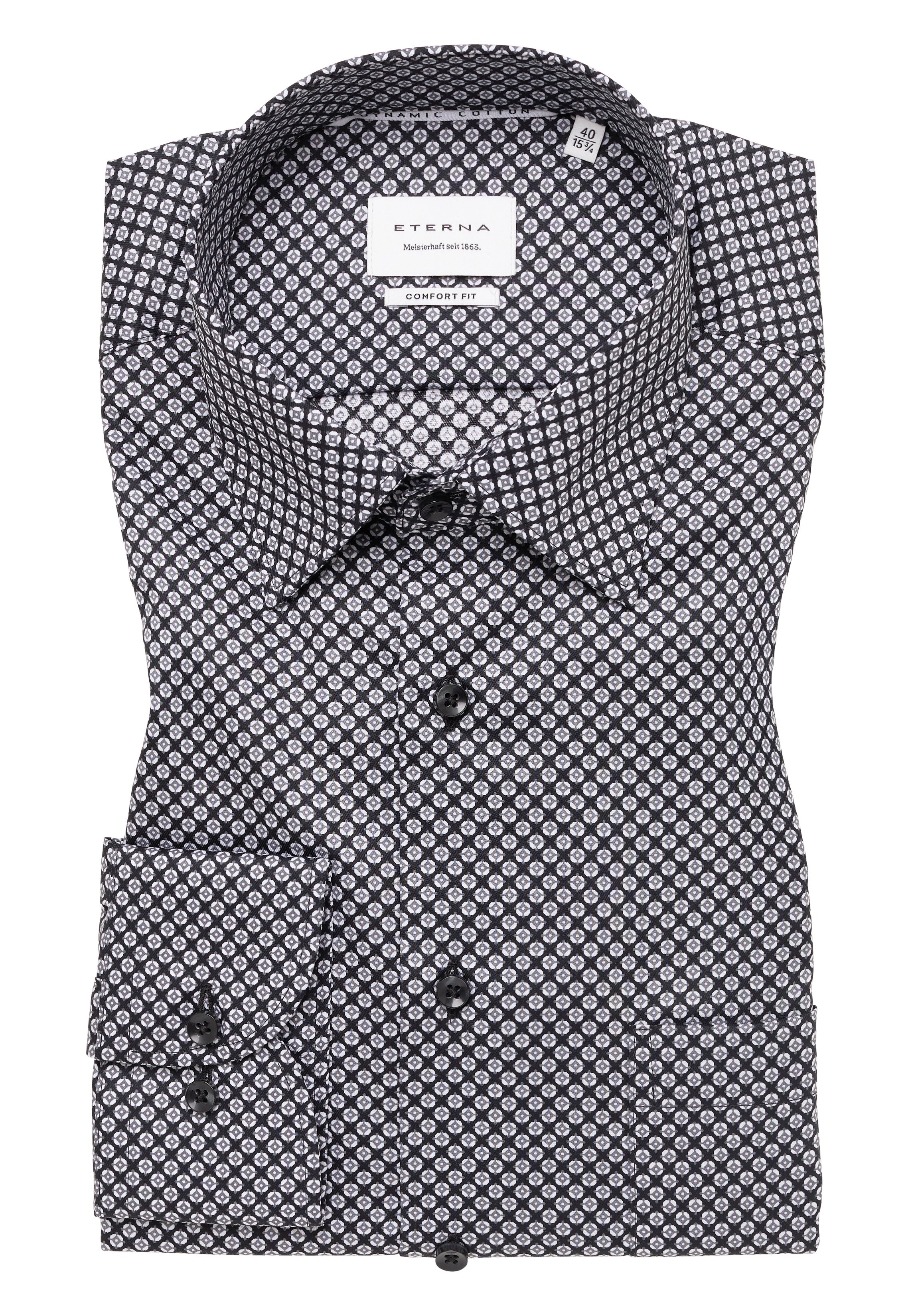 ETERNA COMFORT FIT Langarm Hemd - Silver Dot Eclipse - 1216-38-E181