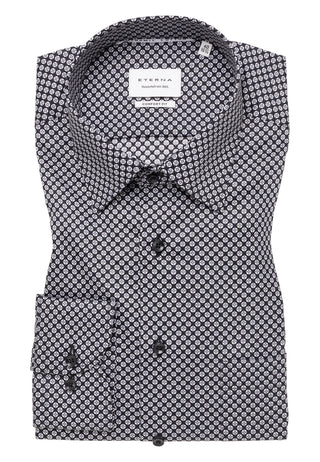 ETERNA COMFORT FIT Langarm Hemd - Silver Dot Eclipse - 1216-38-E181