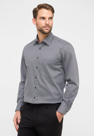 ETERNA COMFORT FIT Langarm Hemd - Silver Dot Eclipse - 1216-38-E181