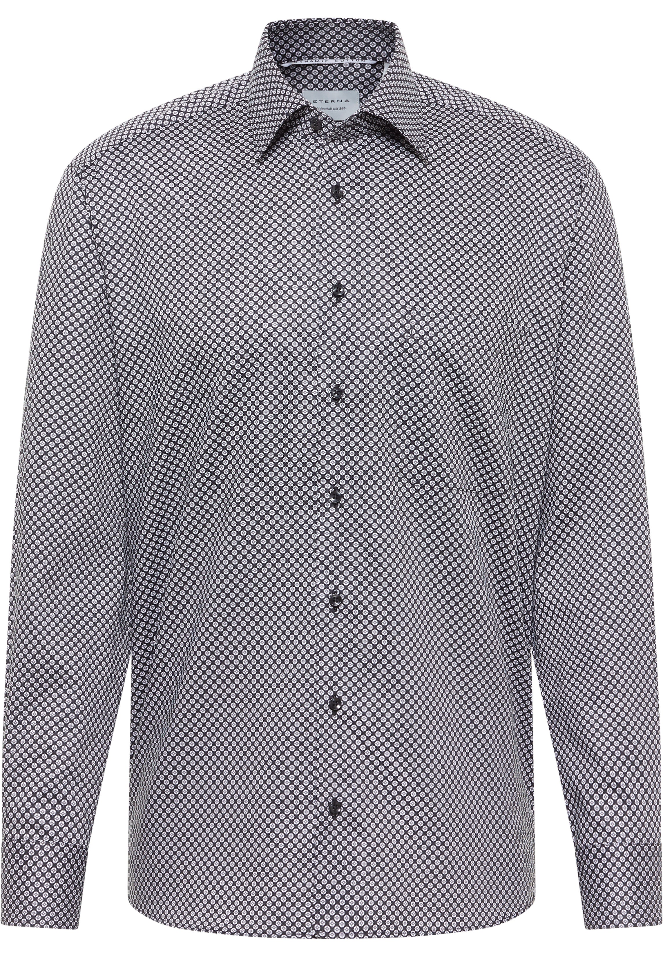 ETERNA COMFORT FIT Langarm Hemd - Silver Dot Eclipse - 1216-38-E181