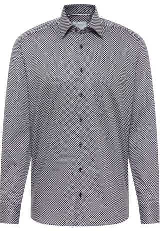 ETERNA COMFORT FIT Langarm Hemd - Silver Dot Eclipse - 1216-38-E181